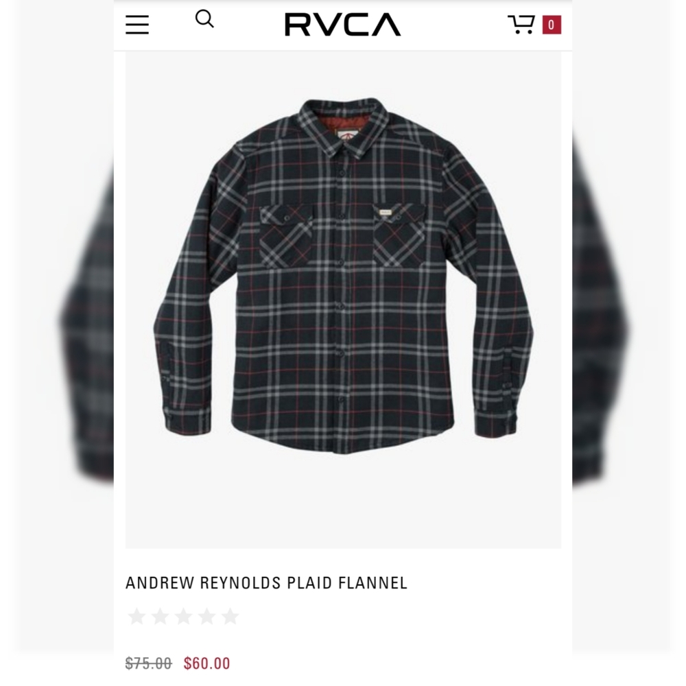 RVCA ANDREW REYNOLDS PLAID FLANNEL